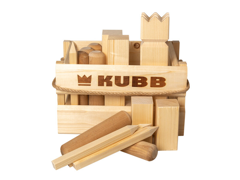 bang bevroren Onbevreesd Kubb in houten box (dennenhout)