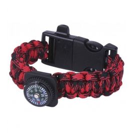 Expeditie natuur survival armband rood