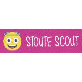 ScoutFun naambandje: Stoute scout (roze)
