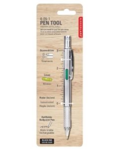 Kikkerland pen tool 4 in 1 grijs