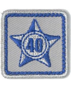 Dekenbadge lustrumteken blauw 40 jaar